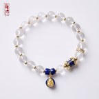 White Crystal & Lapis Lazuli Zhakilamu Bracelet