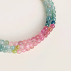 Pulsera de Turmalina Multicolor de Triple Vuelta