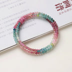 Pulsera de Turmalina Multicolor de Triple Vuelta