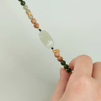 Pulsera de Jade Hetian Lotus y Madera de Sándalo con Baño de Oro Vermeil