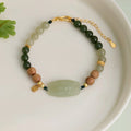 Hetian-Jade Lotus & Sandelholz Gold Vermeil Armband