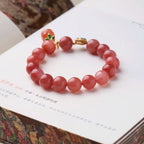 Pink Yanyuan Achat & Kaki-Armband