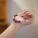 Amethyst & Schwarzes Gold Super Seven Hochenergie-Armband