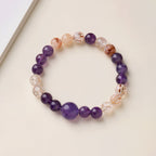 Amethyst & Schwarzes Gold Super Seven Hochenergie-Armband