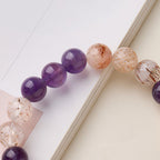 Amethyst & Schwarzes Gold Super Seven Hochenergie-Armband