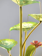 Fontaine en Cascade Zen Lotus avec Lumière Halo LED | Élément d'Eau Feng Shui Moderne pour Harmonie, Pureté & Prospérité