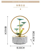 Fontaine en Cascade Zen Lotus avec Lumière Halo LED | Élément d'Eau Feng Shui Moderne pour Harmonie, Pureté & Prospérité