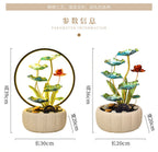 Fontaine en Cascade Zen Lotus avec Lumière Halo LED | Élément d'Eau Feng Shui Moderne pour Harmonie, Pureté & Prospérité