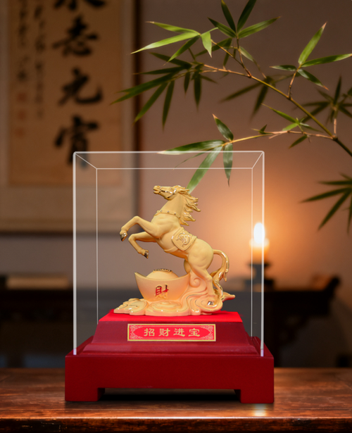 Velvet Sand Gold Horse Statue