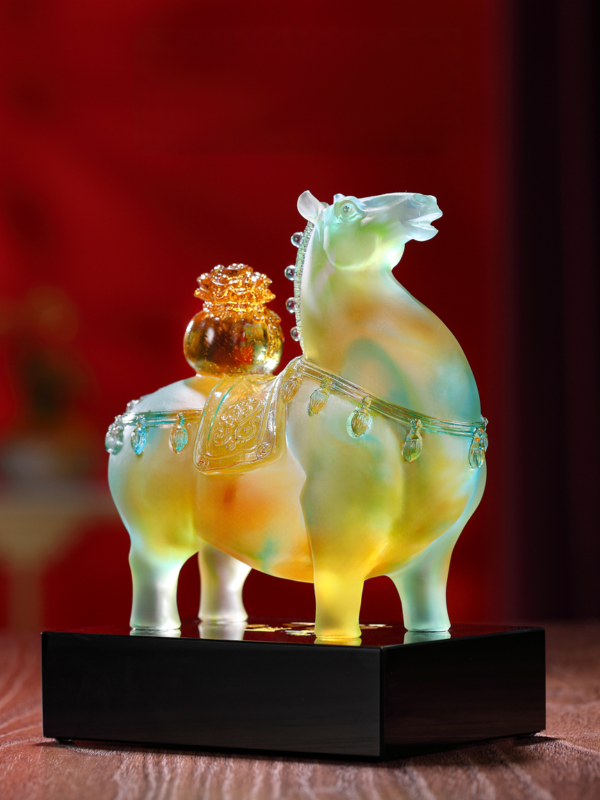 "Breathing Wealth" (Liu Li) Crystal Horse Statue – Ancient Glaze Cure for Immediate Prosperity & Yang Energy