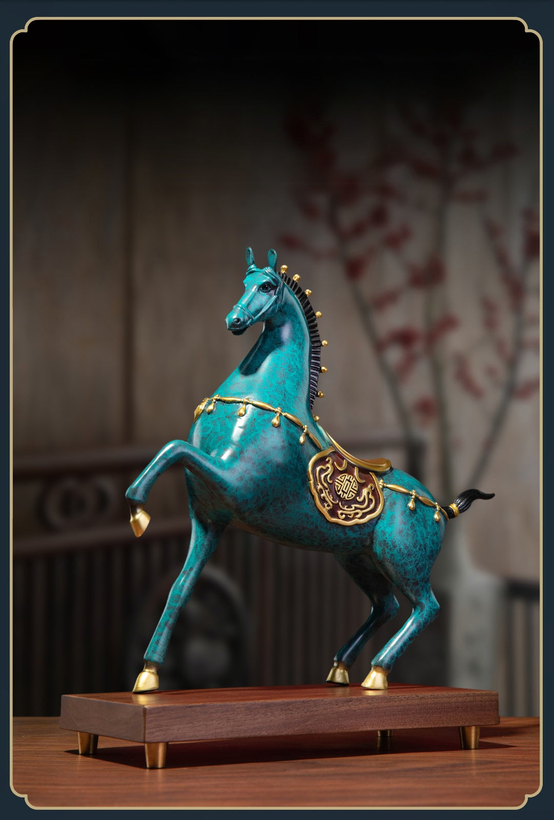 Brass Horse Statue | Zodiac Cure for Year of the Horse (Tiger, Dog, Goat) | "Immediate Wealth" Career Ornament