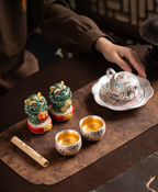 Dunhuang Gilded Silver "Good Tidings" Tea Set