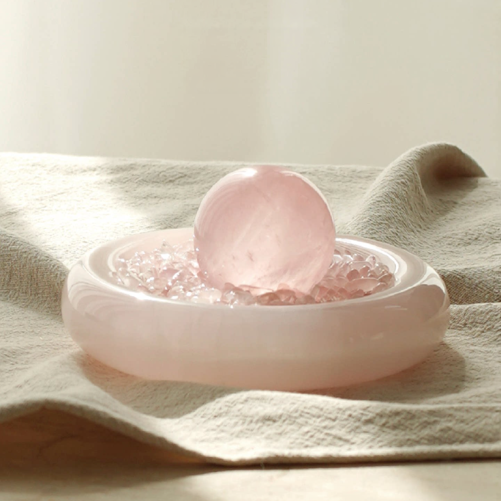 Pink Jade & Crystal Energy Basin