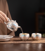 Dunhuang Gilded Silver "Good Tidings" Tea Set
